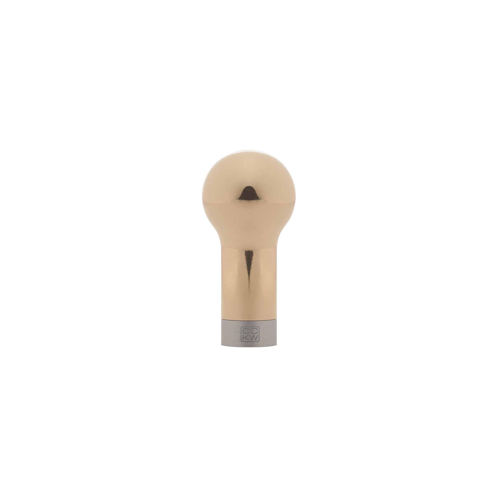 side view of brass wall hook with sphere end and rod body.