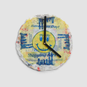 clock made from recycled plastic bags