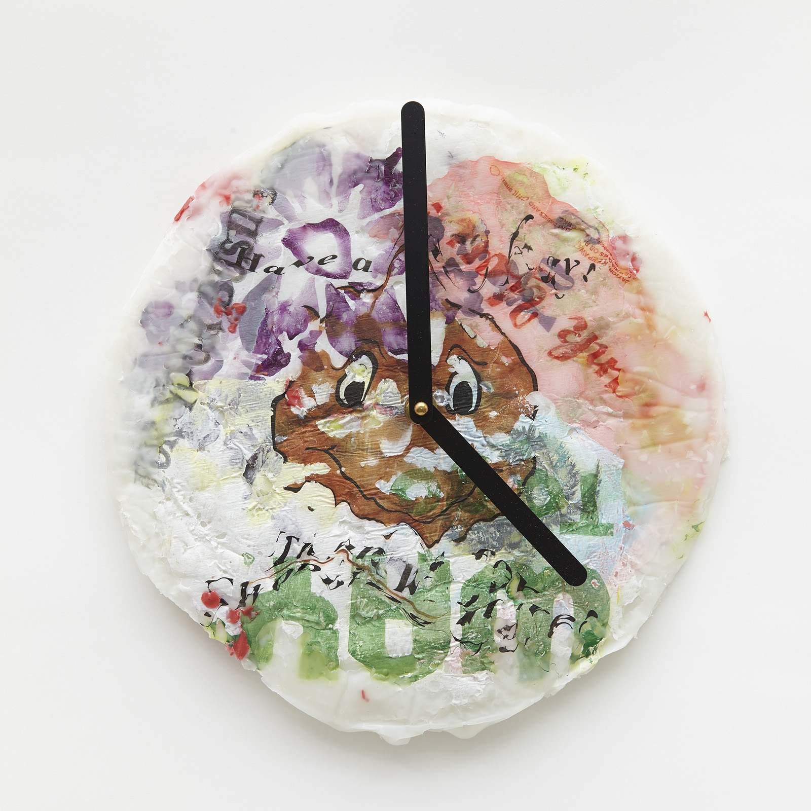 clock made from recycled plastic bags.