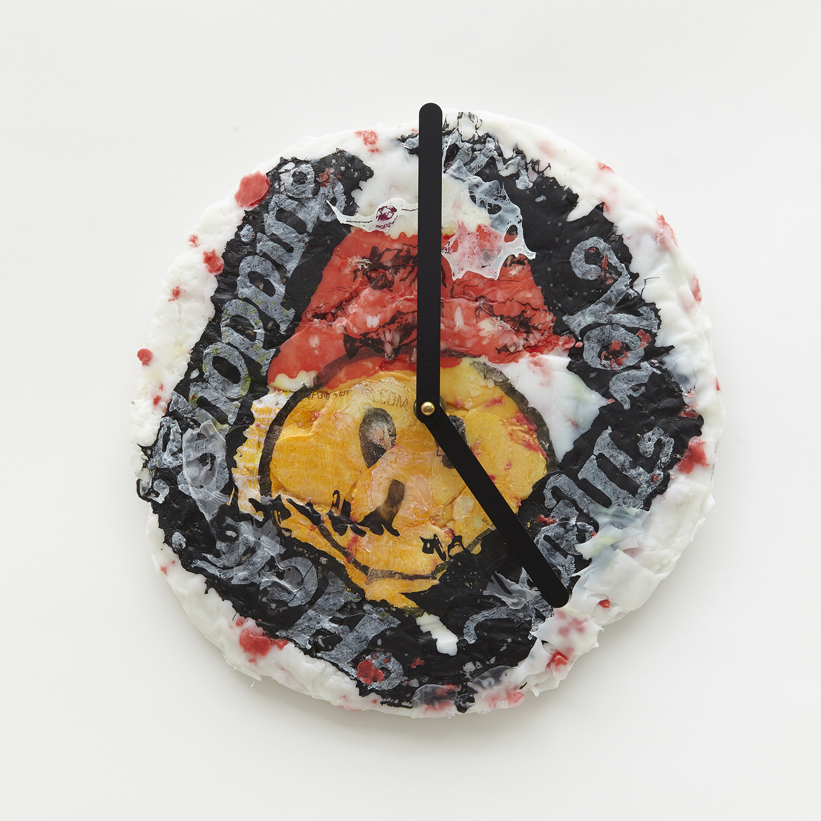 clock made of recycled plastic bags.