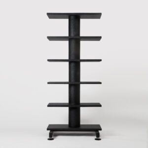 Polyurea over plywood shelf with thick center pole and six tiers.