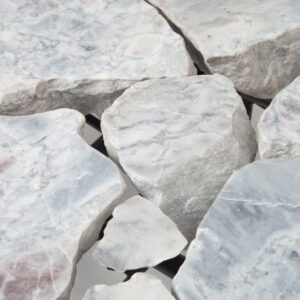 close up of a cluster of white stones